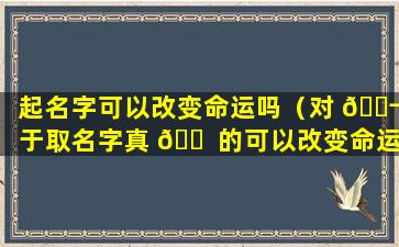 起名字可以改变命运吗（对 🐬 于取名字真 🐠 的可以改变命运吗）